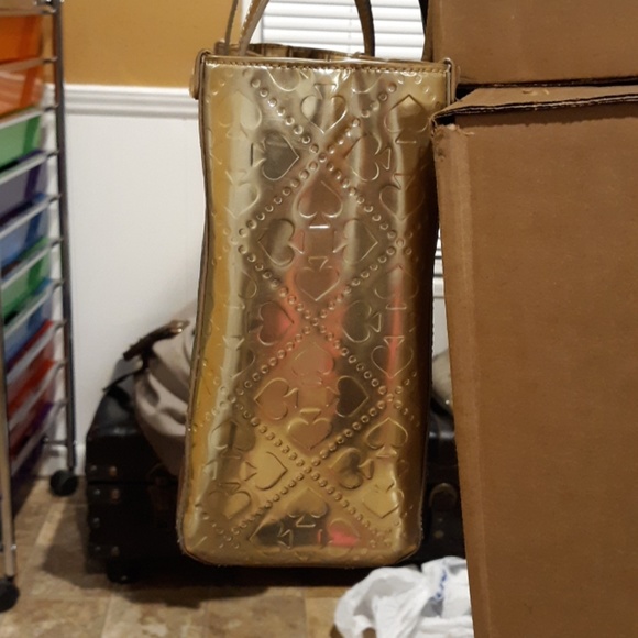 Kate Spade New York Gold Patent Leather Tote Bag. - Picture 9 of 15